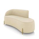 Sofá 3 Lugares Orgânico 180cm Pé Dourado Morgan Suede Bege D03 - D'rossi
