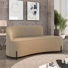 Sofá 3 Lugares Orgânico 180cm Pé Ferro Preto Morgan Suede Marrom R