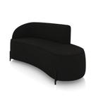 Sofá 3 Lugares Orgânico 180cm Pé Ferro Preto Morgan Suede Preto D03 - D'Rossi