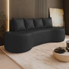 Sofá 3 Lugares Orgânico 210cm com Almofadas Benin Sintético PU B03 - D'Rossi