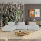 Sofá 3 Lugares Orgânico com Chaise e 2 Módulos Berlim Bouclê Cinza Claro K01 - D Rossi