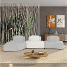 Sofá 3 Lugares Orgânico com Chaise e 2 Módulos Berlim Bouclê Cz K01 - D Rossi
