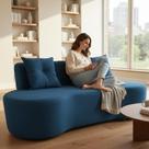 Sofá 3 Lugares Orgânico Curvo Madrid 180cm Bouclé