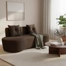 Sofá 3 Lugares Orgânico Curvo Madrid 180cm Bouclé Marrom