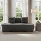 Sofá 3 Lugares Orgânico Curvo Madrid 180cm Suede Cinza