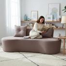 Sofá 3 Lugares Orgânico Curvo Madrid 180cm Suede