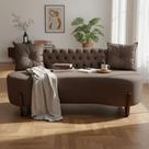 Sofá 3 Lugares Orgânico Curvo Tókio 180cm Bouclé Marrom