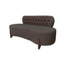 Sofá 3 Lugares Orgânico Curvo Tókio 180cm Bouclé Marrom