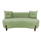 Sofá 3 Lugares Orgânico Curvo Tókio 180cm Bouclé Verde