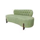 Sofá 3 Lugares Orgânico Curvo Tókio 180cm Bouclé Verde