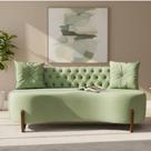 Sofá 3 Lugares Orgânico Curvo Tókio 180cm Bouclé Verde