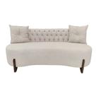 Sofá 3 Lugares Orgânico Curvo Tókio 180cm Couro Bege