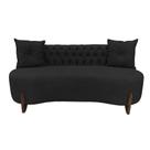 Sofá 3 Lugares Orgânico Curvo Tókio 180cm Couro Preto