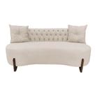 Sofá 3 Lugares Orgânico Curvo Tókio 180cm Suede Marfim