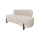 Sofá 3 Lugares Orgânico Curvo Tókio 180cm Suede Marfim