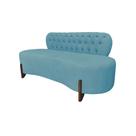 Sofá 3 Lugares Orgânico Curvo Tókio 180cm Veludo Azul Turquesa