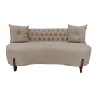 Sofá 3 Lugares Orgânico Curvo Tókio 180cm Veludo Bege