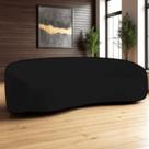 Sofá 3 Lugares Orgânico Luxo Recepção Sala de Estar e TV Amore 200cm Bouclé Preto- MABE MAGAZINE