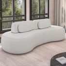 Sofá 3 Lugares Orgânico Para Sala Living 240cm Vasti M03 Bouclê Cru - Lyam Decor