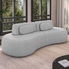 Sofá 3 Lugares Orgânico Para Sala Living 240cm Vasti M03 Linho Cinza - Lyam Decor