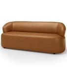 Sofá 3 Lugares Orgânico Sala de Estar Living 170cm Carmen F04 material sintético Caramelo - Lyam Decor