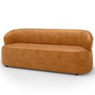 Sofá 3 Lugares Orgânico Sala De Estar Living 170cm Carmen F04 material sintético Whisky - Lyam Decor