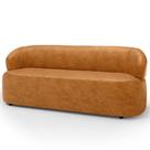 Sofá 3 Lugares Orgânico Sala de Estar Living 170cm Carmen F04 material sintético Whisky - Lyam Decor