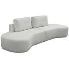 Sofá 3 Lugares Orgânico Sala De Estar Living 190cm Louise D06 Veludo Bege - Lyam Decor