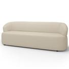 Sofá 3 Lugares Orgânico Sala De Estar Living 205cm Carmen F04 Linho Creme - Lyam Decor