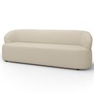 Sofá 3 Lugares Orgânico Sala de Estar Living 205cm Carmen F04 Linho Creme - Lyam Decor