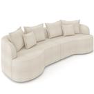 Sofá 3 Lugares Orgânico Sala De Estar Living 210cm Ekos K01 Bouclê Cru - Lyam Decor
