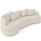 Sofá 3 Lugares Orgânico Sala De Estar Living 210cm Ekos K01 Bouclê Cru - Lyam Decor