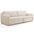 Sofá 3 Lugares Orgânico Sala de Estar Living 216cm Eliot F04 Linho Tramado Creme - Lyam Decor