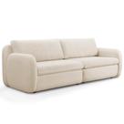 Sofá 3 Lugares Orgânico Sala de Estar Living 216cm Eliot F04 Linho Tramado Creme - Lyam Decor