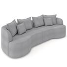 Sofá 3 Lugares Orgânico Sala De Estar Living 230cm Ekos K01 Bouclê Cinza - Lyam Decor