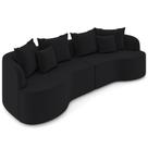 Sofá 3 Lugares Orgânico Sala De Estar Living 230cm Ekos K01 Veludo Preto - Lyam Decor