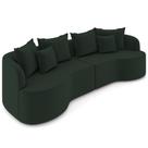 Sofá 3 Lugares Orgânico Sala De Estar Living 230cm Ekos K01 Veludo Verde - Lyam Decor