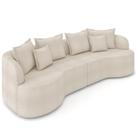 Sofá 3 Lugares Orgânico Sala De Estar Living 250cm Ekos K01 Bouclê Creme - Lyam Decor