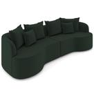 Sofá 3 Lugares Orgânico Sala De Estar Living 250cm Ekos K01 Veludo Verde - Lyam Decor