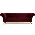 Sofá 3 Lugares Para Sala de Estar Império 230 cm D02 Veludo Marsala D-278 - Lyam Decor