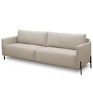Sofá 3 Lugares Para Sala de Estar Living 204cm Industrial Italy F04 Linho Cinza Claro - Lyam Decor