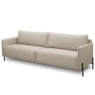 Sofá 3 Lugares Para Sala de Estar Living 204cm Industrial Italy F04 Linho Cinza Claro - Lyam Decor