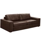 Sofá 3 Lugares Para Sala de Estar Living 205cm Aurora L06 Couro Marrom Café - Lyam Decor