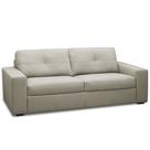 Sofá 3 Lugares Para Sala de Estar Living 205cm Vienne L06 Couro Pérola - Lyam Decor