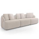 Sofá 3 Lugares Para Sala de Estar Living 228cm Arlo F04 Bouclê Bege Lyam Decor