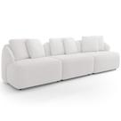 Sofá 3 Lugares Para Sala de Estar Living 228cm Arlo F04 Bouclê Branco Lyam Decor Sofá 3 Lugares Para Sala de Estar Living 228cm Arlo F04 Bouclê Branco Lyam Decor