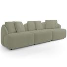 Sofá 3 Lugares Para Sala de Estar Living 228cm Arlo F04 Bouclê Oliva Lyam Decor Sofá 3 Lugares Para Sala de Estar Living 228cm Arlo F04 Bouclê Oliva Lyam Decor