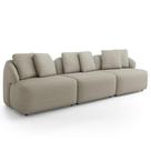 Sofá 3 Lugares Para Sala de Estar Living 228cm Arlo F04 Linho Bege Lyam Decor