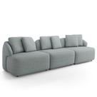 Sofá 3 Lugares Para Sala de Estar Living 228cm Arlo F04 Linho Cinza Lyam Decor Sofá 3 Lugares Para Sala de Estar Living 228cm Arlo F04 Linho Cinza Lyam Decor