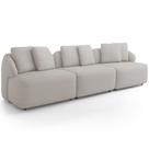Sofá 3 Lugares Para Sala de Estar Living 228cm Arlo F04 Linho Cru Lyam Decor Sofá 3 Lugares Para Sala de Estar Living 228cm Arlo F04 Linho Cru Lyam Decor